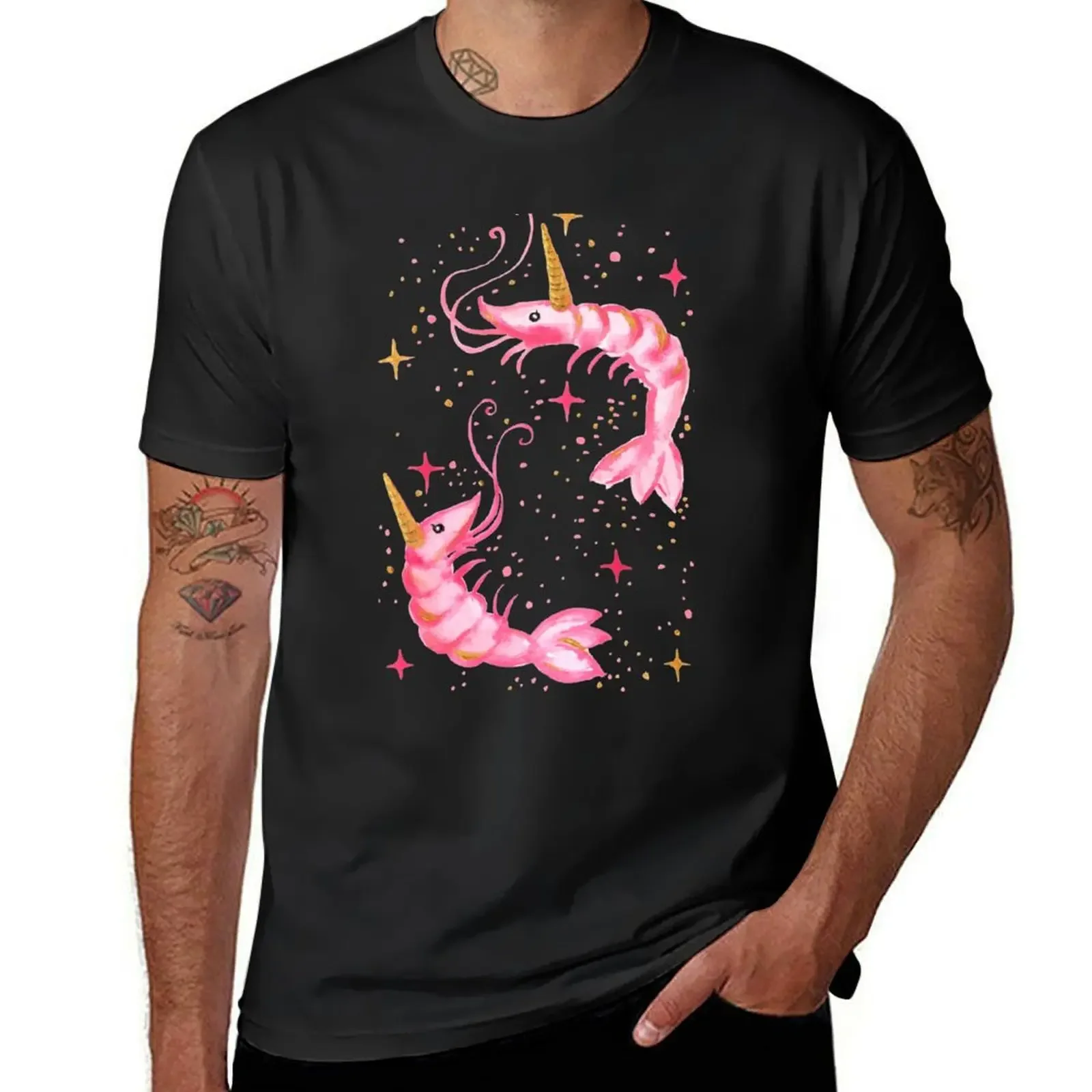 Uni-Prawn In Space - Black T-Shirt sweat graphic t shirts baggy shirts tee shirts for men