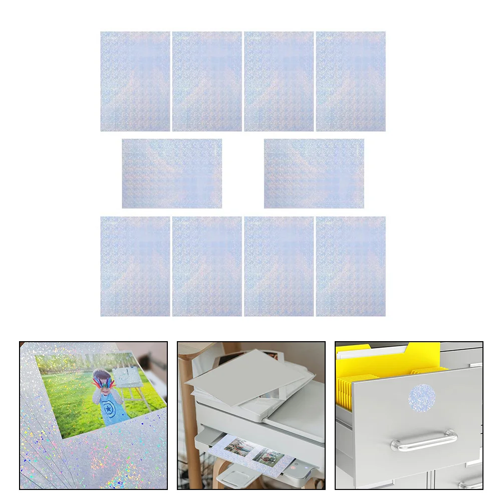 

10 Sheets Waterproof Photo Paper Glossy Colored for Printer Sparkle Photographic