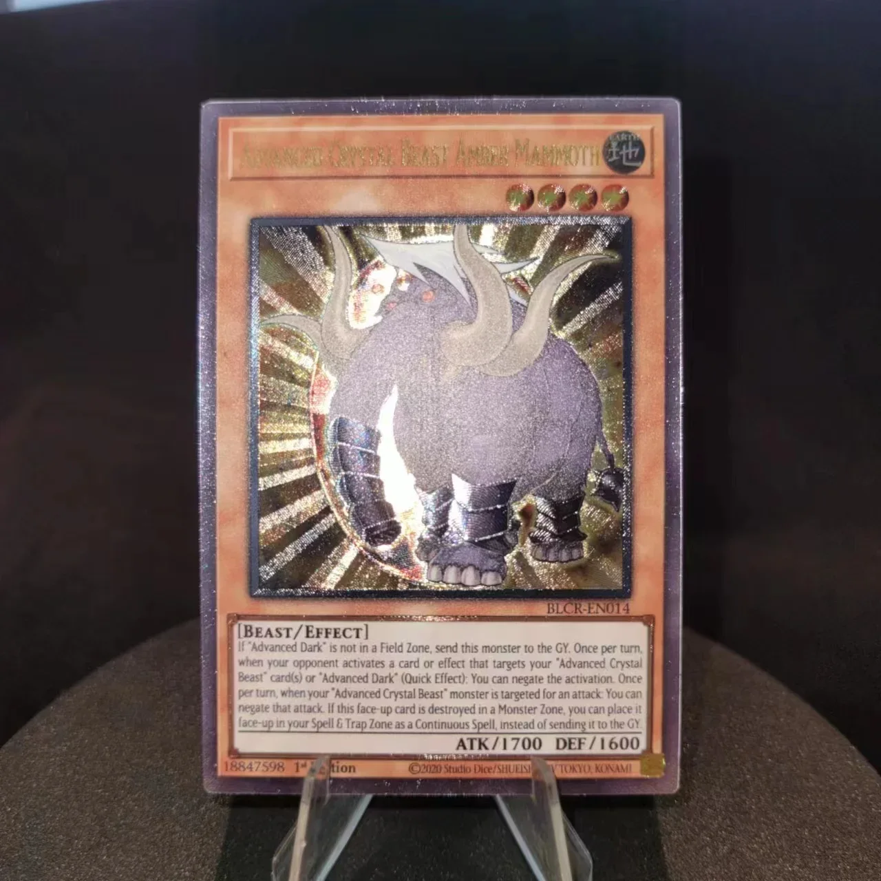 Yu-Gi-Oh UR  Advanced Crystal Beast Amber Mammoth  BLCR-EN014 / Children's Gift Collectible Card Toys (Not Original)