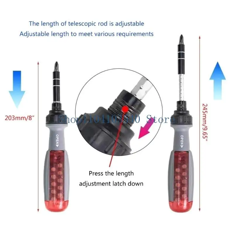 02DC Upgraded Screwdriver Set Professional Ratchet Screwdriver Set 11 in 1