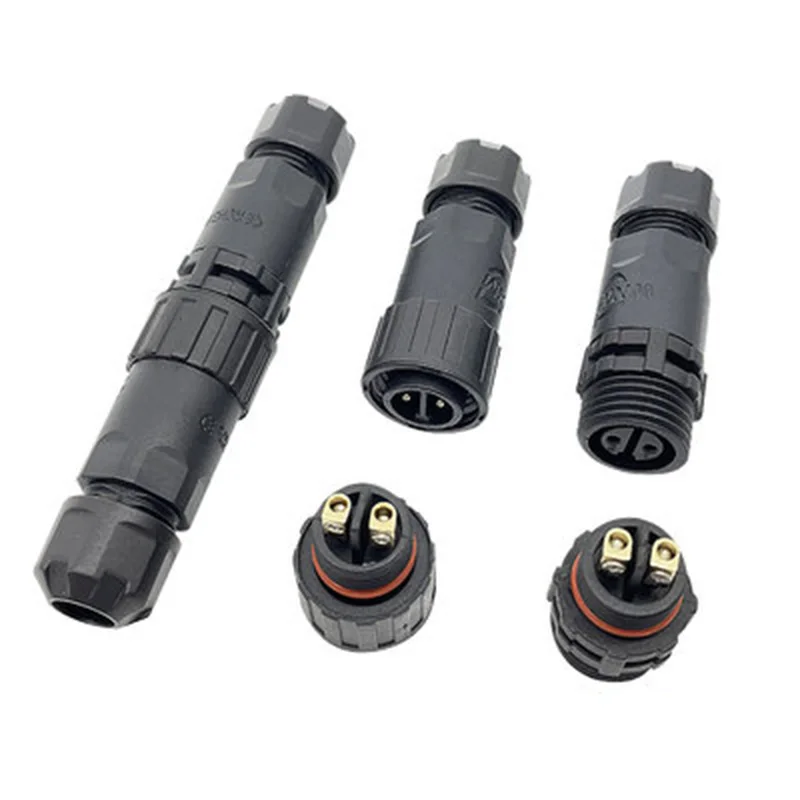 IP68 Waterproof Wire Connector Electrical Cable 2 3 4P Outdoor Plug Socket Waterproof Straight Connector Quick Screw Connection