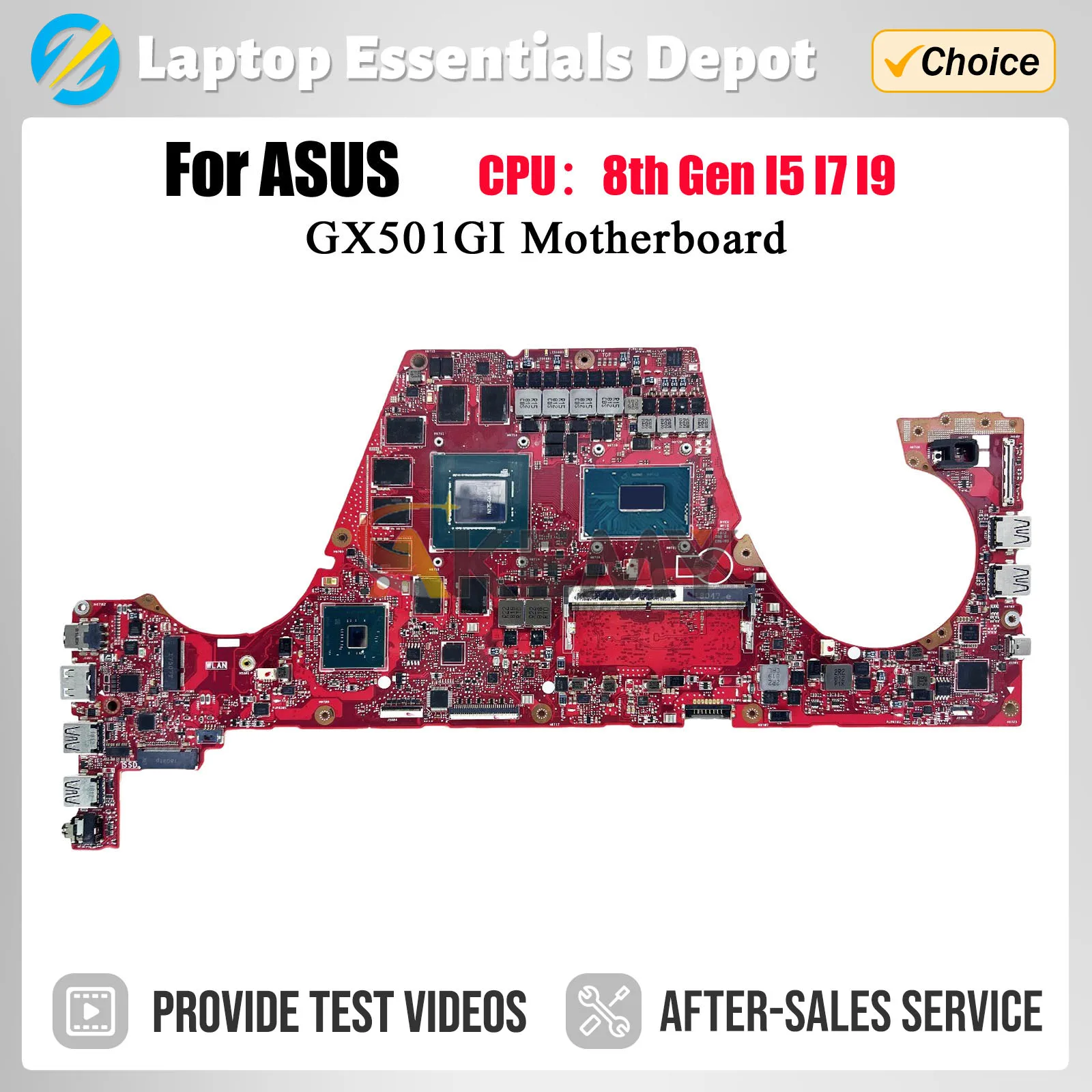Placa base para ordenador portátil GX501GI para Asus ROG Zephyrus GX501 GX501GI-XS74 con i7-8750H GTX1080-V8G RAM-8GB 100% probado OK