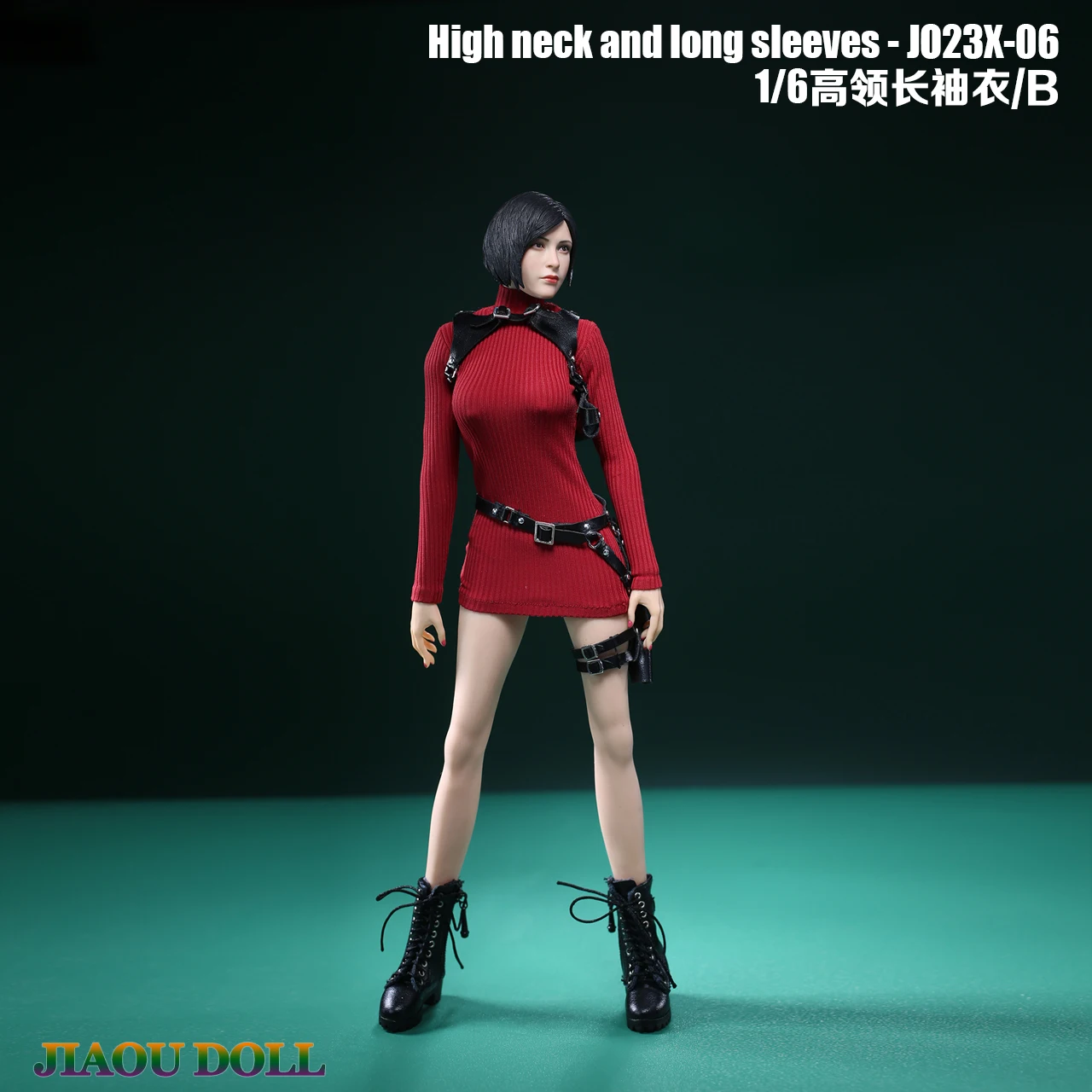 JO23X-06 1/6 Schaal Ada Wong Slanke Coltrui Jurk Lange Mouwen Trui Holsters Set Fit 12 inch Vrouwelijke Action Figure Body