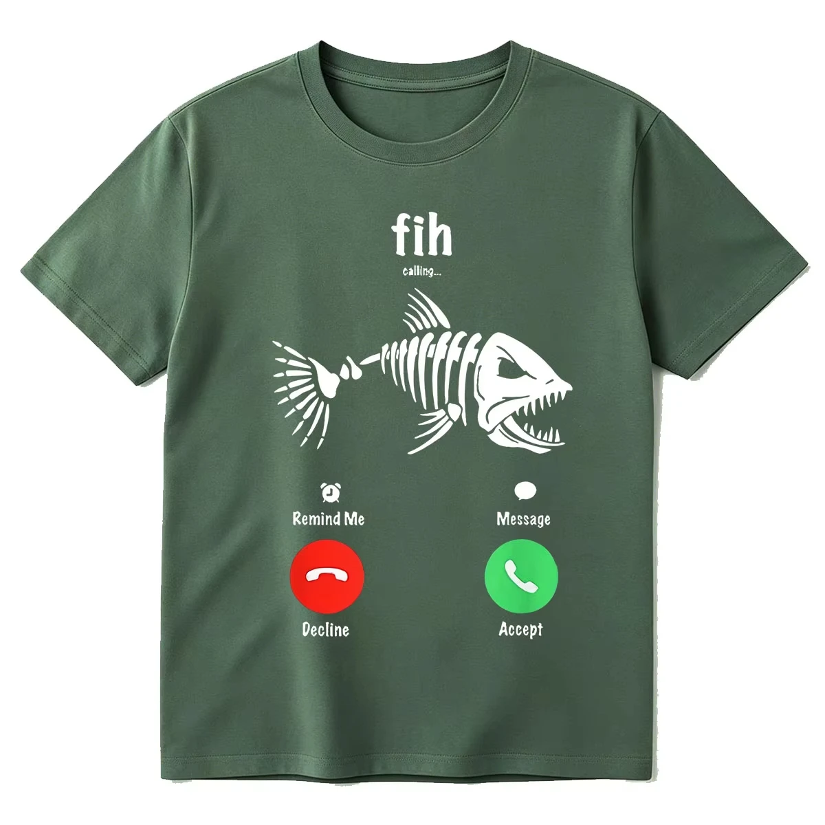 Fih Calling Graphic T-shirt Funny Phone Call Fishing T-shirts Men Women Fashion 100% Cotton Short Sleeve Oversized T Shirt Tops