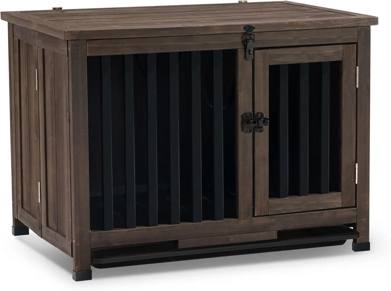 Wooden Dog Crate Furniture, Dog Kennel Pet House End Table, Solid Wood Portable Foldable Indoor Cage for Dogs,