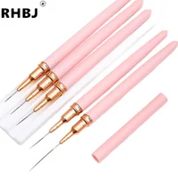 Juego de pinceles profesionales para decoración de uñas, herramienta de manicura con líneas alargadas, dibujo de rayas, pintura en Gel UV, bolígrafo de diseño de uñas, 5 uds.