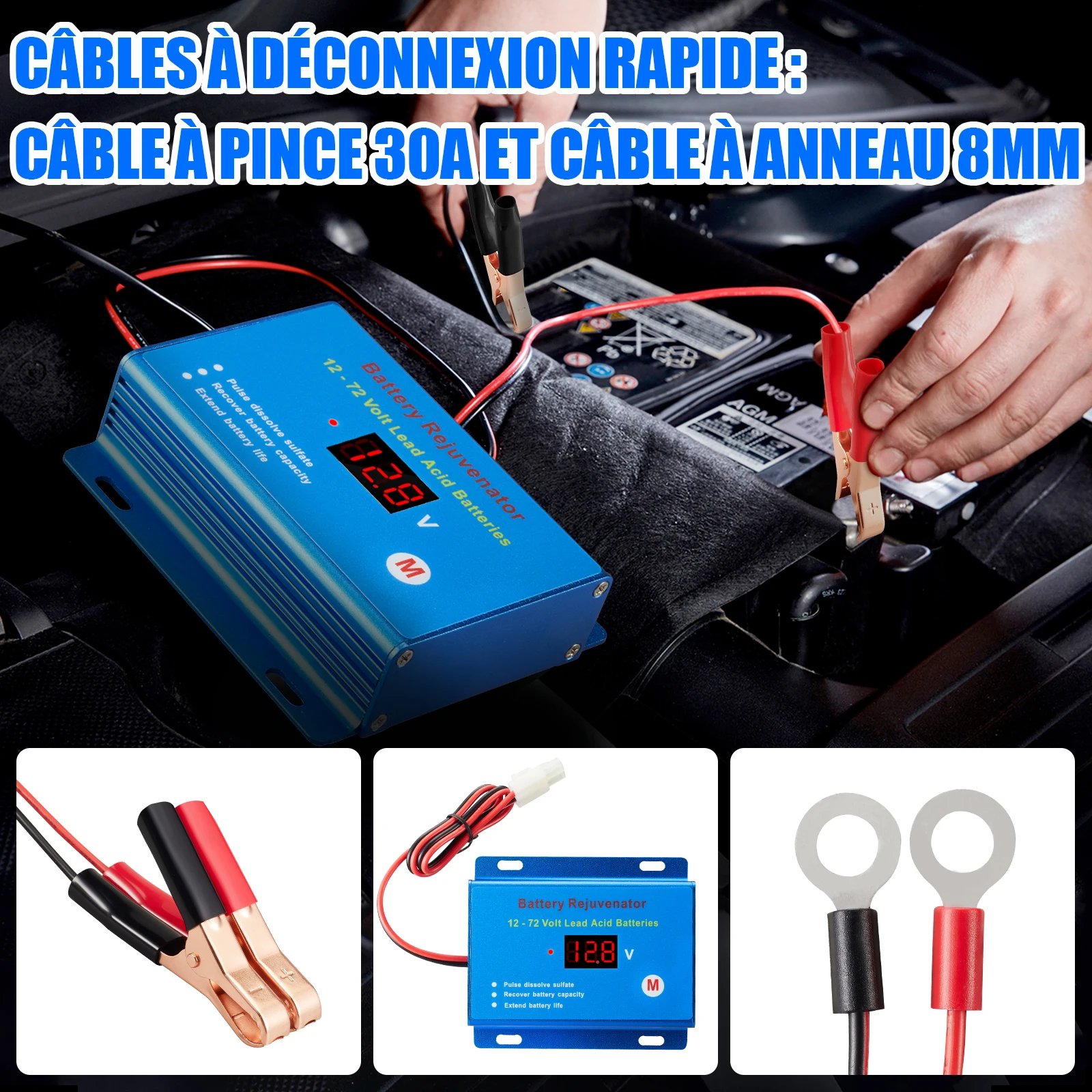 Imagem -06 - Desulfator Rejuvenator Recondicionador para Bateria de Chumbo Ácido 12v 24v 36v 48v 60v 72v Novo Projetado