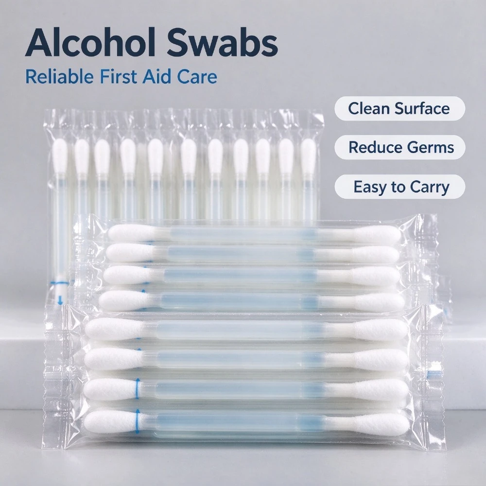 Alcohol swabs for home use, 20pcs/100pcs disposable individually wrapped, portable disinfecting swabs for outdoor travel