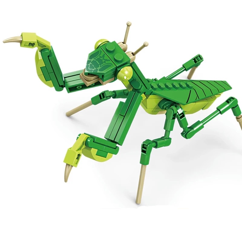 Creative Building Blocks Insect Model Bee Dragonfly Ant Mantis Children\'s Assembled Toys Interesting Animal Ornaments Gifts