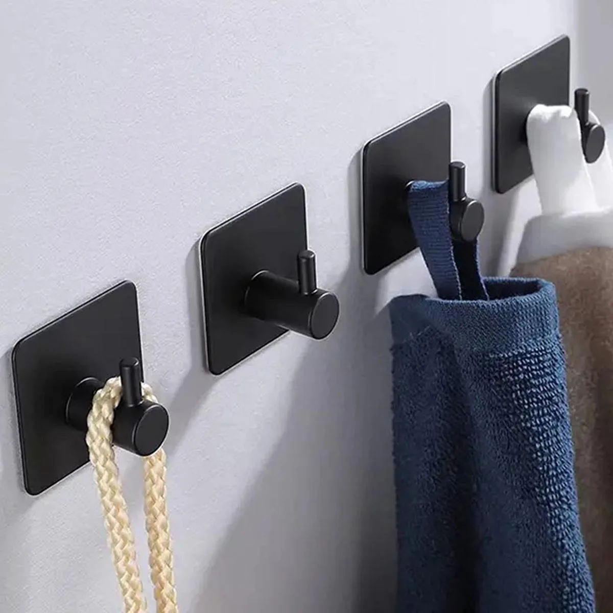 Towel hooks, adhesive hooks, clothing robe hooks, wall mounted non perforated hooks, suitable for bathroom, toilet, kitchen