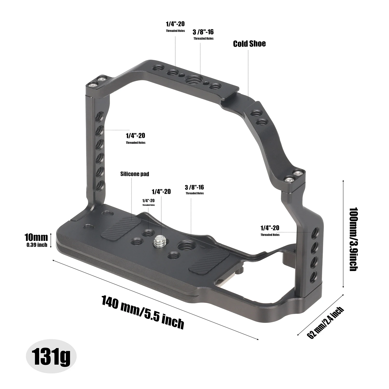 Camera Cage for Nikon Z50 Camera Expansion Frame Camera Rabbit Case Aluminum Alloy Vertical Shooting Handle