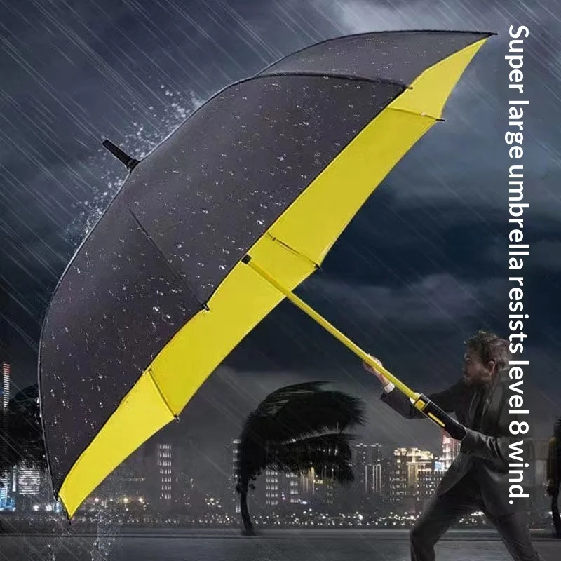 Large Windproof Golf Umbrella Heavy Duty Double Canopy Automatic Long Handle Business Storm Umbrella Sun Umbrella Golf Umbrella