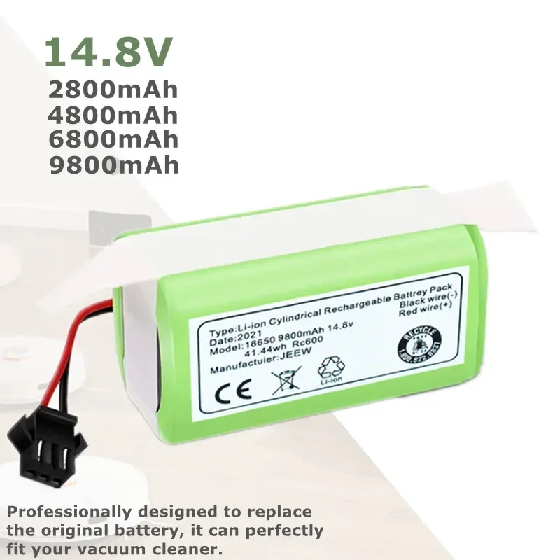 100% New Original 14.8V 9800Mah Lithium Battery For Ilife A4 A4s V7 A6 V7s Plus Robot Vacuum Cleaner Ilife 4S1P Full Capacity