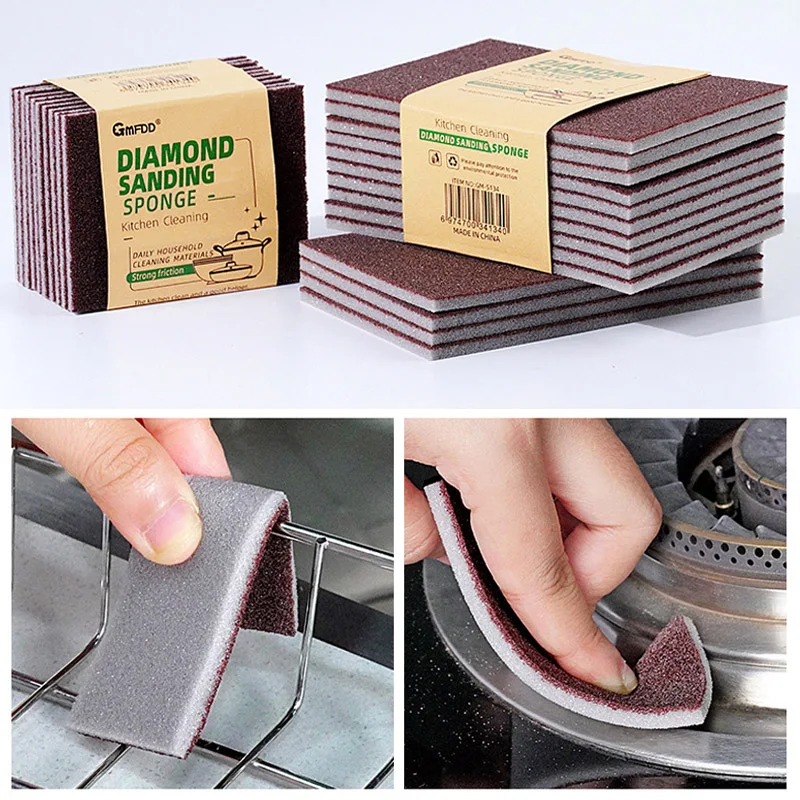 

10pcs Magic Sponge Eraser Carborundum Removing Rust Brush Rub Cooktop Pot Bottom Kitchen for Pan Dish Kitchen Utensils