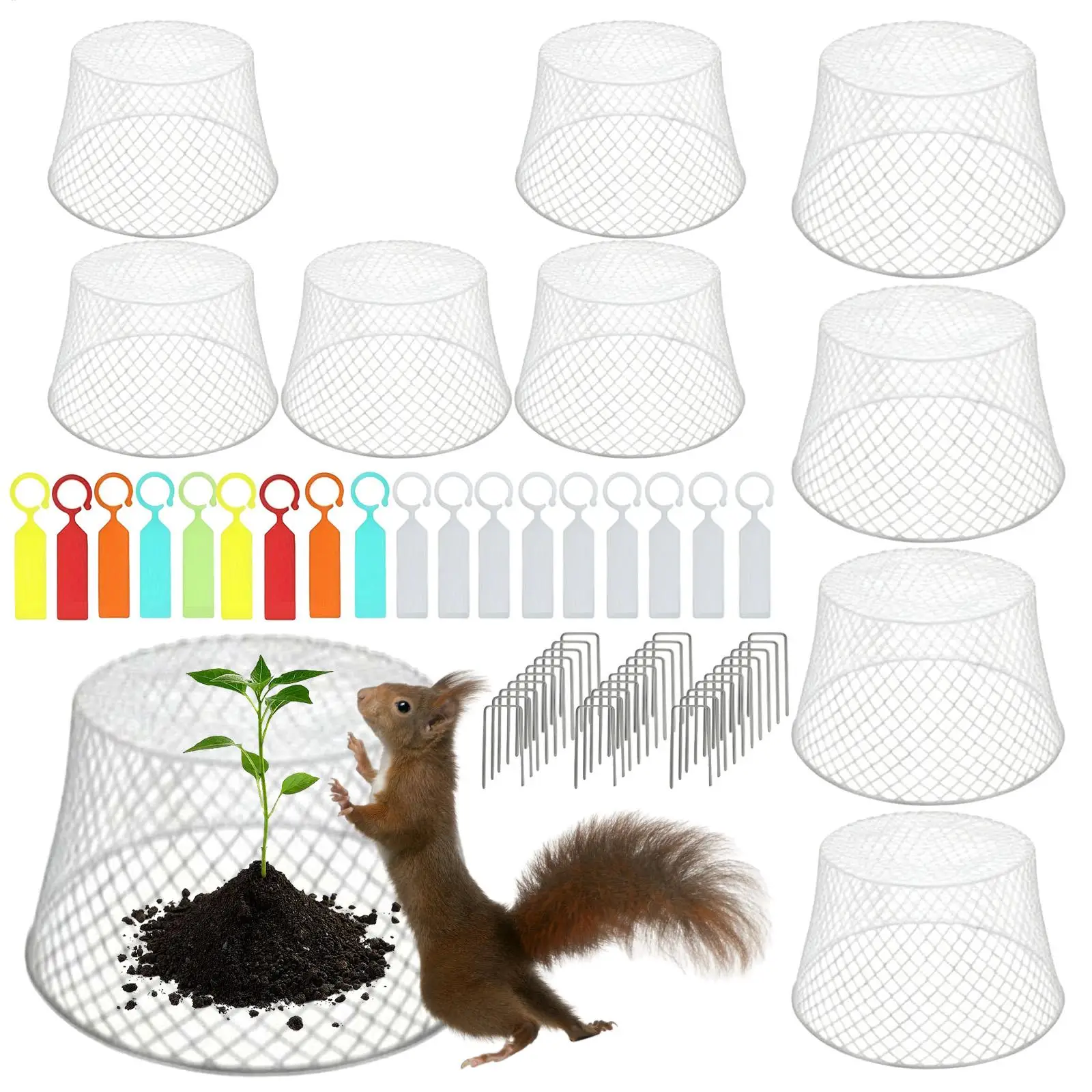 

Garden Cloches Plants Cover 10 Pieces Wire Protectors Resistant Planter Protection Mesh For Vegetable Birds Shrubs Fruit Outdoor