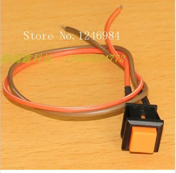 [SA]No square button switch trigger lock switch normally open RESET reset button with a line of orange PB307B--50pcs/lot