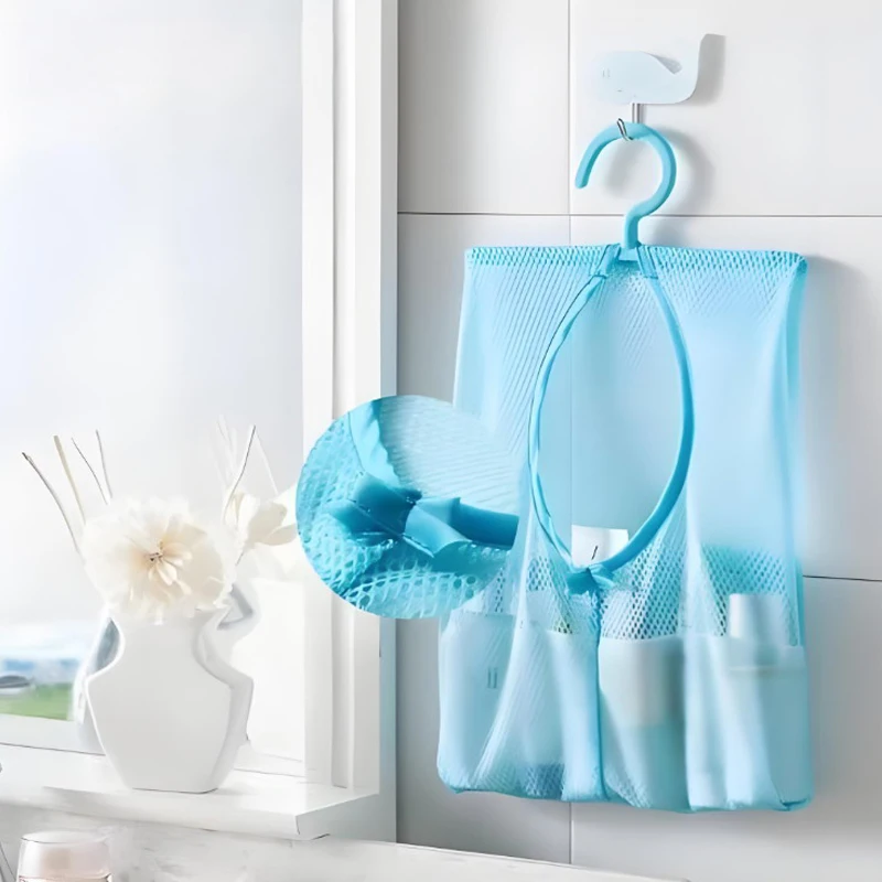 New 1pc Multi-Functional Hanging Mesh Storage Bag, Polyester, Hand Wash Only, Space-Saving Organizer With Easy Access