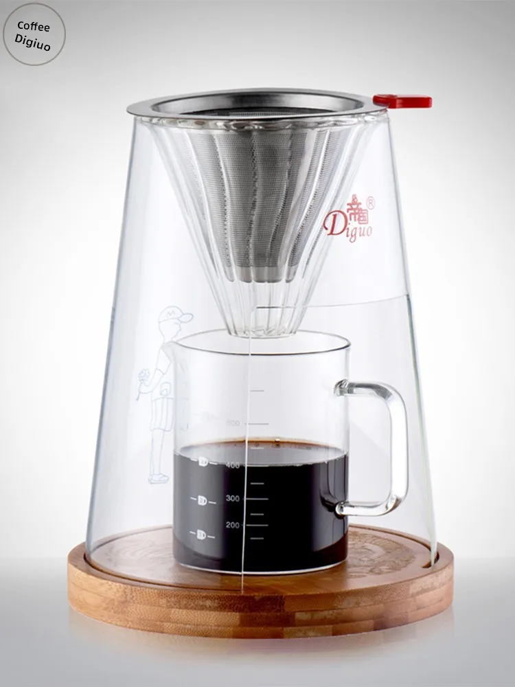 

Креативный стеклянный кофейник ручной работы с фильтром «Дракон и Феникс», для приготовления кофе, для пар, малый, в американском стиле