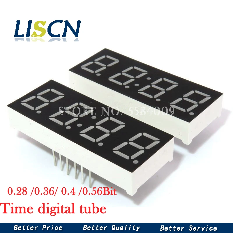 5pcs Digital tube segment Common anode common Cathode AS Red 4 Bit time digital Tube 0.28 0.36  0.4 0.56 inch 1Red Display LED