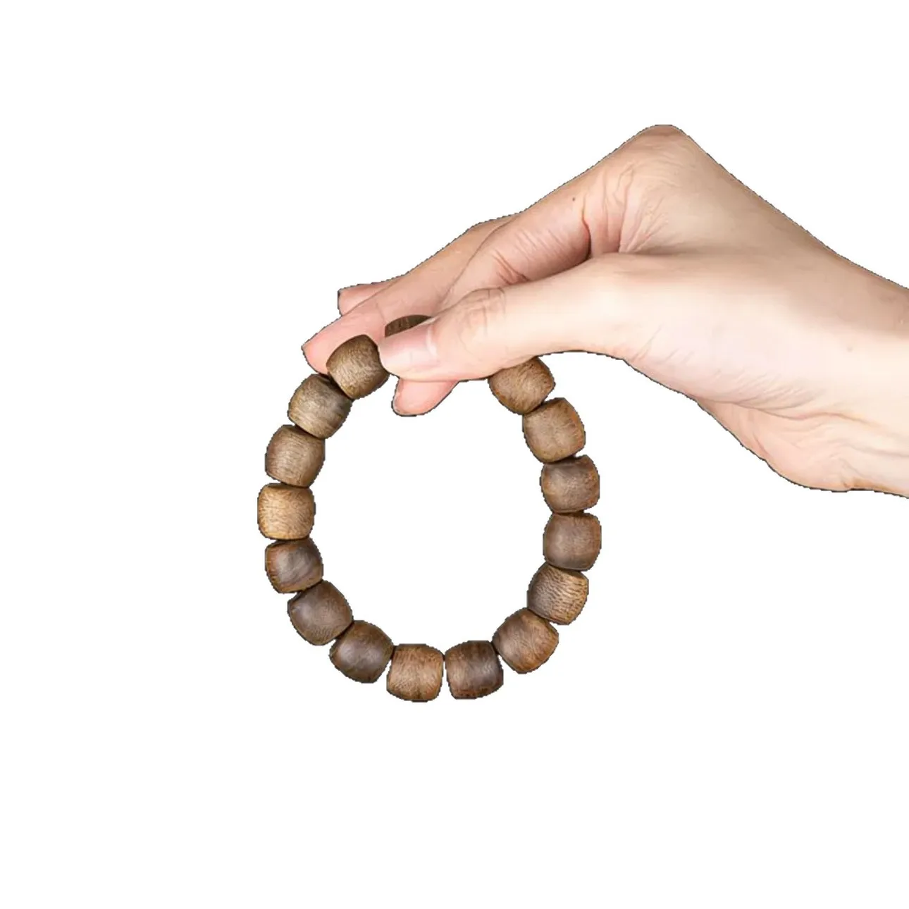Natural Hainan Agarwood Nan Vintage 1.2 Barrel Beads Bracelet Unisex High Oil Prayer Beads Collectible Jewelry view 2