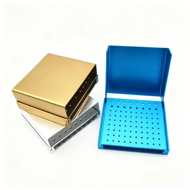 3Pcs Dental 86 Holes Bur Holder Box Cleaning Stand 135℃ Autoclavable For High/Low Speed Dental Burs