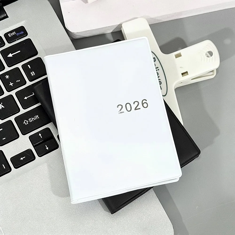 

A7 2026 Schedule Book To Do List White Inner Page Pocket Plan Notepad with Calendar Waterproof Agenda Book School Supplies