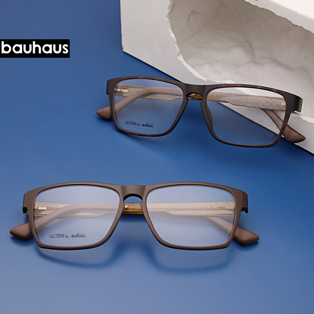 K008 Unisex Full Rim Square Ultem PEI Eyeglasses Frame Super Light Flexible Optical Spectacles For Men Women Office