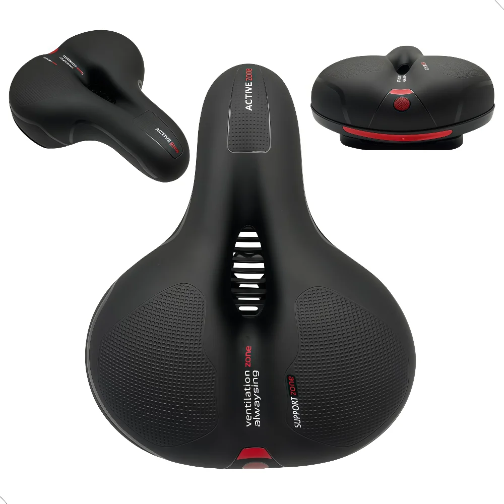 The new comfortable bicycle seat, which can effectively absorb vibrations. It comes with a large-sized seat, is lightweight