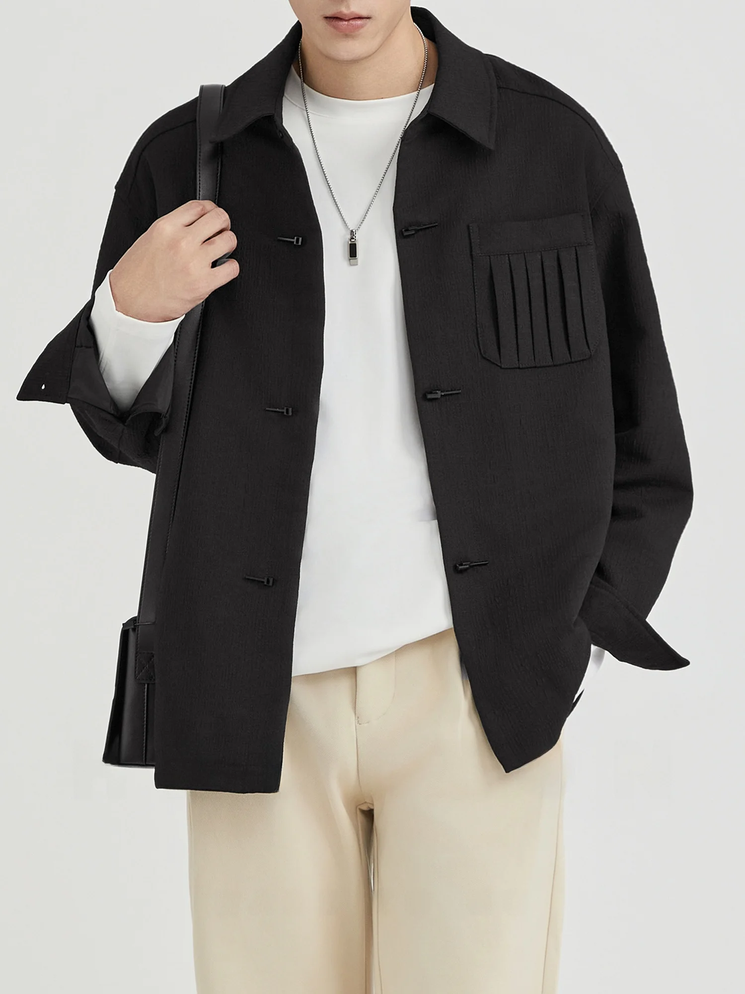 

Hautton Casual Men's Jaet 2025 New Autumn Winter Chinese Sle High Sensation Cool Casual Coat Men's Top Wear Polyester Fiber