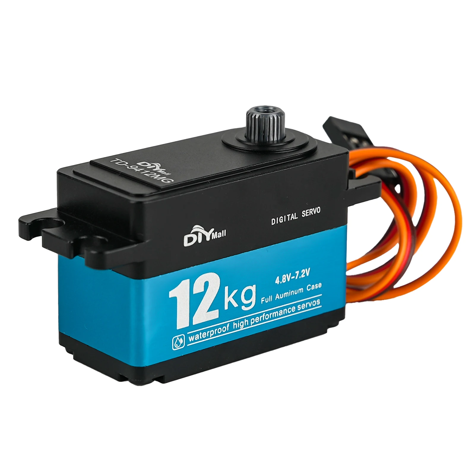 

TD-9412MG Цифровой сервопривод 12 кг с высоким крутящим моментом, цельнометаллический двигатель с угольной щеткой 180/270/360 градусов, короткая модель для 1:10 1:8 RC Car Robot