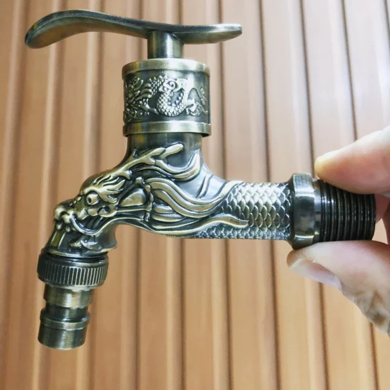 Antique European Style Wall Mounted Retro Cold Water Faucet Zinc Alloy Washing Machine Faucet for Swimming Pool