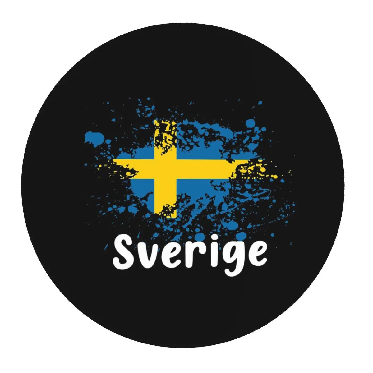 

Swedish Flag Sweden Black Sverige Round Mouse Pad Computer Keyboard Mouse Mat Gamer PC Desk Mat Office Table Mats