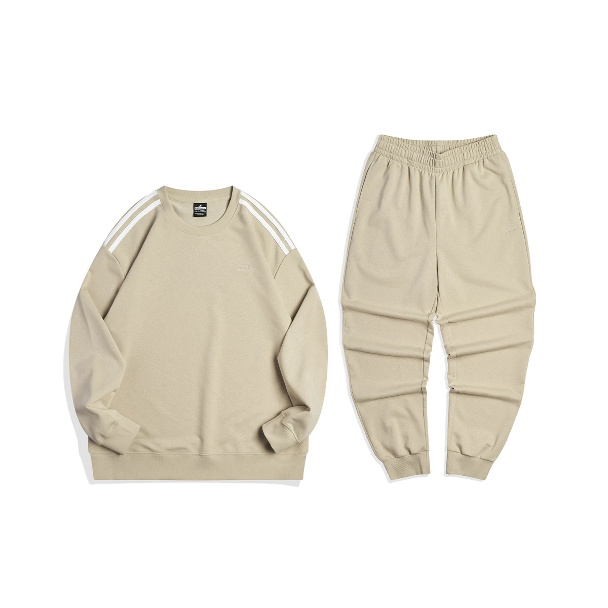 Xtep Strick anzug Männer Frauen einfache bequeme Mode einfarbig Anzug Frühling Herbst kausal warme Hoodie Hose 877327960170