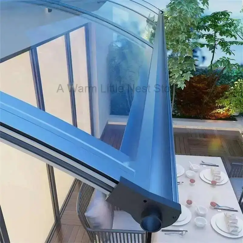 

Villa with Aluminum Alloy Sink Rain Awning Balcony Eaves Home Outdoor Courtyard Rainproof Gazebos Front Door Canopy Sun Shelter