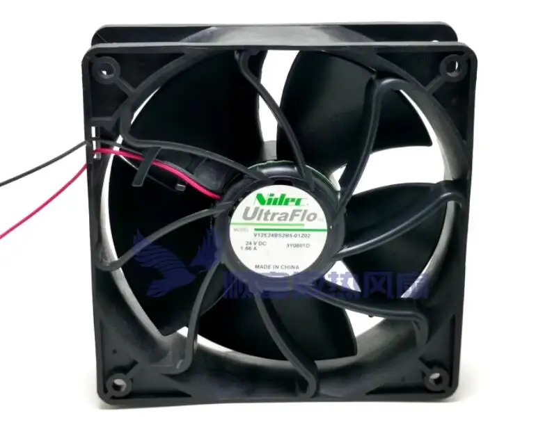 Nidec V12E24BS2B5-01Z02 DC 24V 1.66A 120x120x38mm 2-Wire Server Cooling Fan