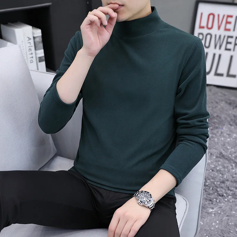 

Мужские длинные топы Lohns, двустороннее немецкое бархатное термобелье, зимняя нижняя рубашка, футболка с полуводолазкой, блузка