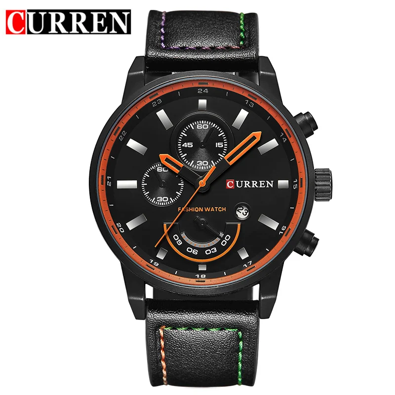 Men's Fashion Casual Sport Quartz Watch Mens Watches Top Brand Luxury Leather Drop Shipping Wristwatch Male Clock CURREN