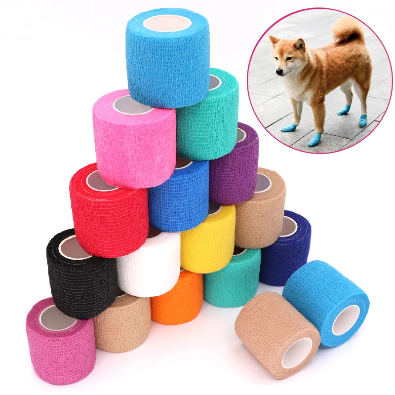 Pet Outing Tools To Prevent Dirty Feet Cat And Dog Self-adhesive Foot Covers Disposable Pet Supplies 6 Pcs Elastic Bandages