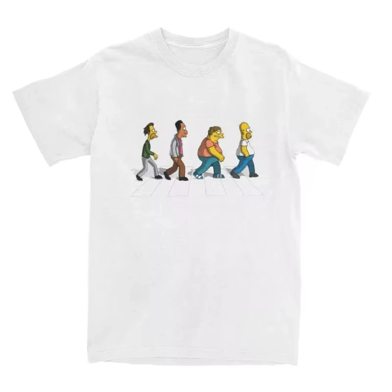 Simpsons Dad Sidewalk T Shirt Men Summer Cotton Tee Aesthetic Design Graphic Casual Streetwear Fashion Gift Top S-5XL
