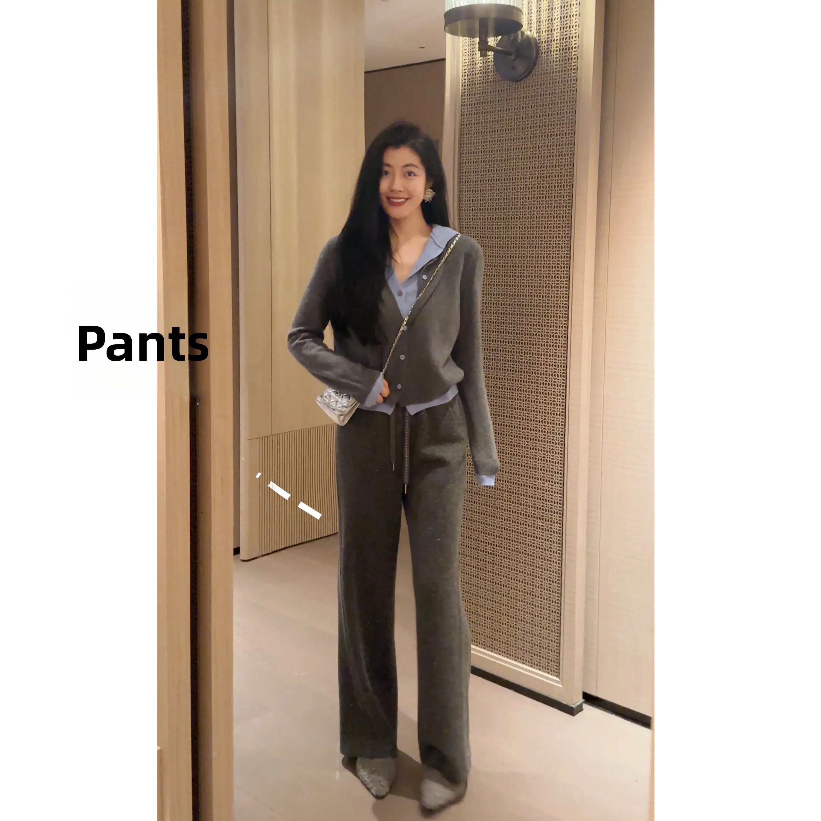 

NCOU Nie Kou Зимние женские модные брюки 2025 года с высокой талией, прямые широкие штанины, повседневные теплые брюки для женщин