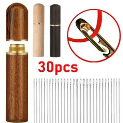 30 PCs Elderly No Thread Hand Sewing Needle, Home Hand Sewing Quilt Clothes, Cross Stitch No Thread Needle, DIY Hand Sewing