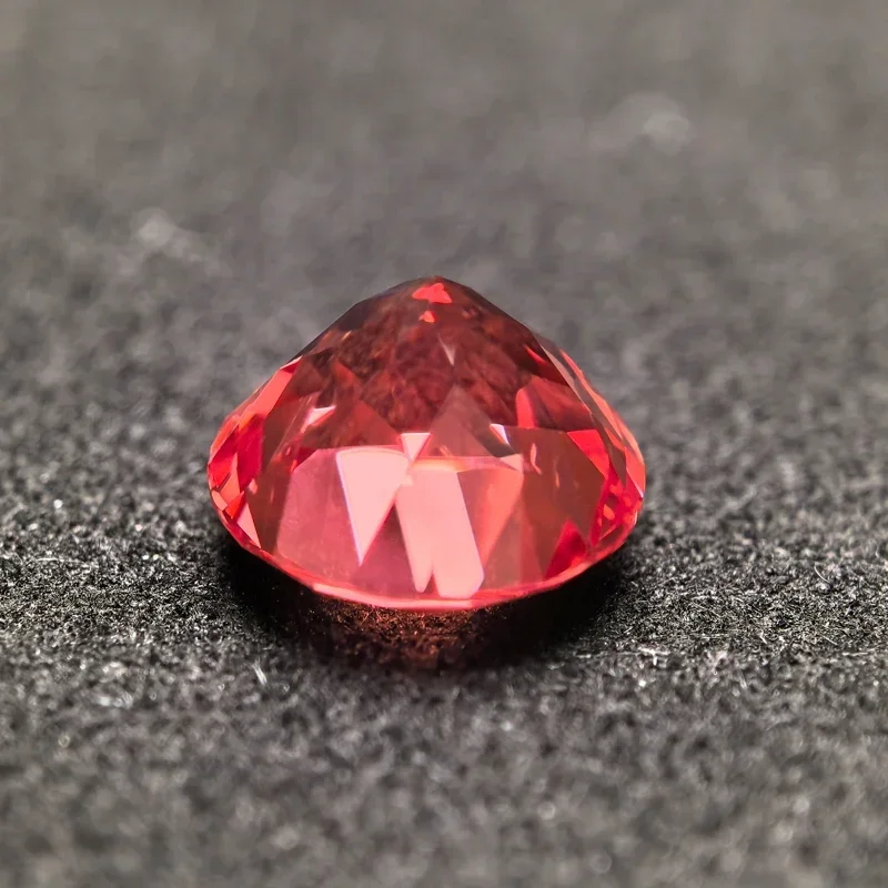 Lab Grown Padparadscha Round Shape Top Quality Fire Lotus Color Charm Beads for Diy Jewelry Making Selectable AGL Certificate