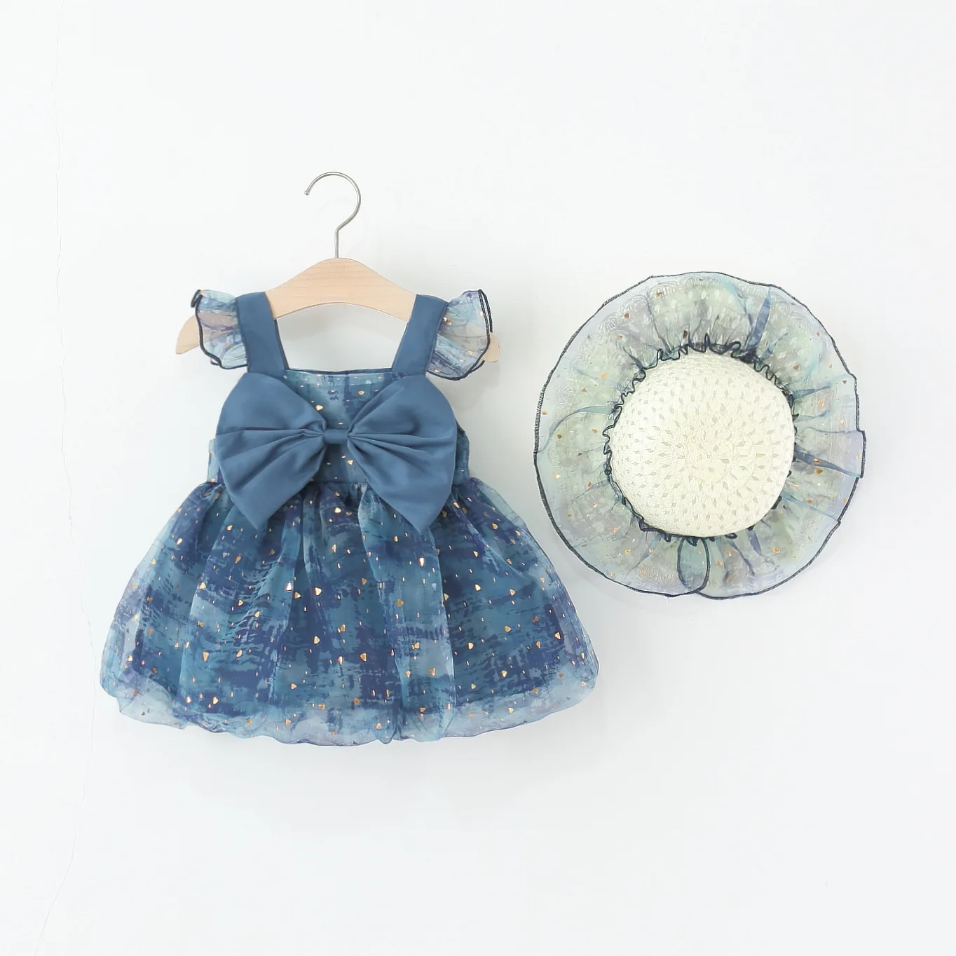 

Newborn Baby Girl Dress Summer Baby Girls Clothes Sets Casual Sleeveless Princess Dress+Hat Outfit Infant 1st Birthday Dresses
