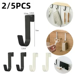 2/5Pcs Multi-Purpose S-Hooks Kitchen Cabinet Door Back Hook Hanging Rack Clothes Hat Towel Hanger Storage Hook Home Accessories