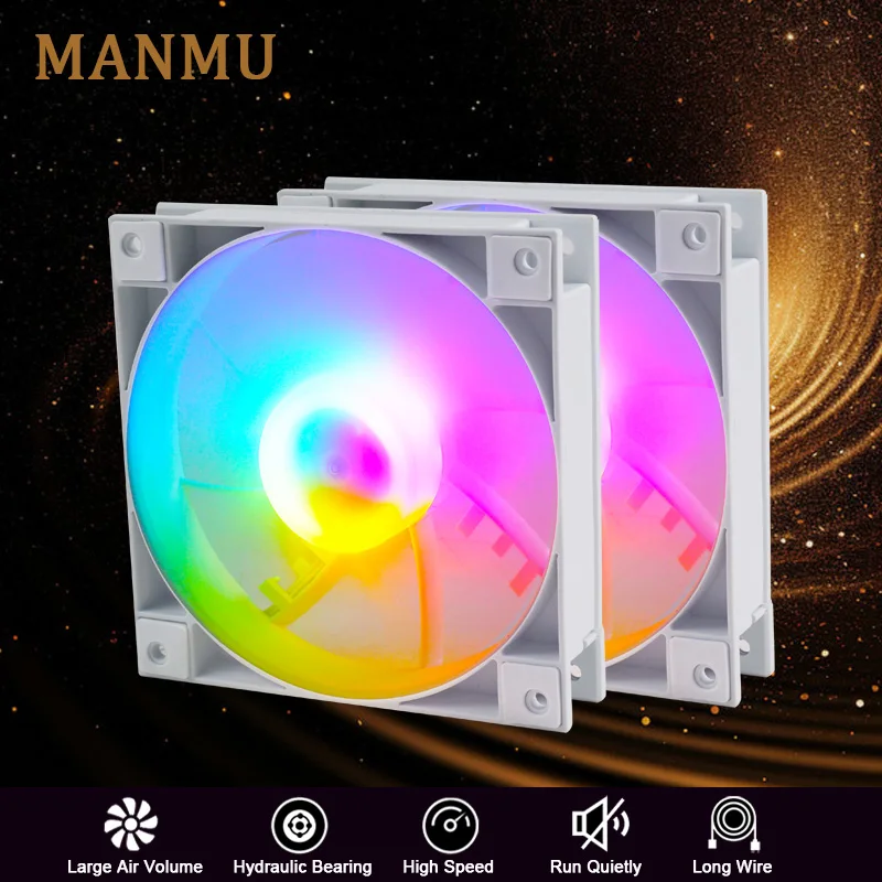 

MANMU Rgb Fan 120mm Gaming Case Fan Cooling Fan Radiator Computer for pc