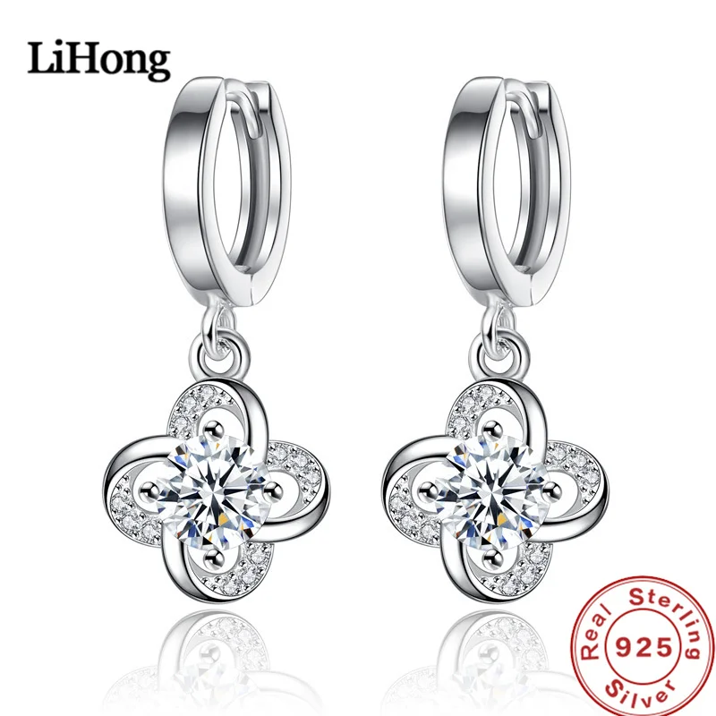 Ohrringe aus 925er-Sterlingsilber, ewiges Liebesdesign, Zirkonia-Ohrringe für Damen, Verlobungsschmuck, Geschenke