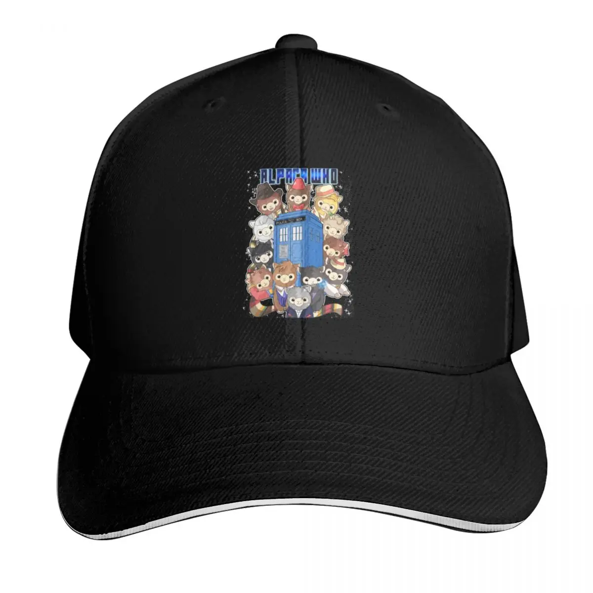 Alpaca Who Baseball Cap Contrast Two Tone Brim Snapback Flat Bill Strapback Dad Hat