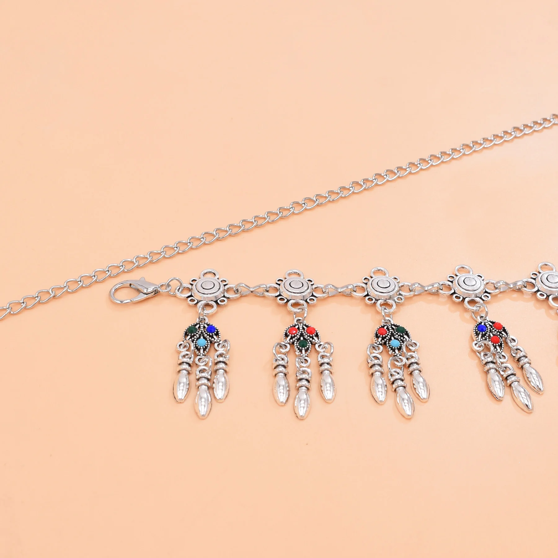 خمر سبائك فضية شرابة الخصر سلسلة للنساء المعادن منحوتة الهندسة الهندية الأفغانية الغجر تركيا البطن مجوهرات الإكسسوار هدية