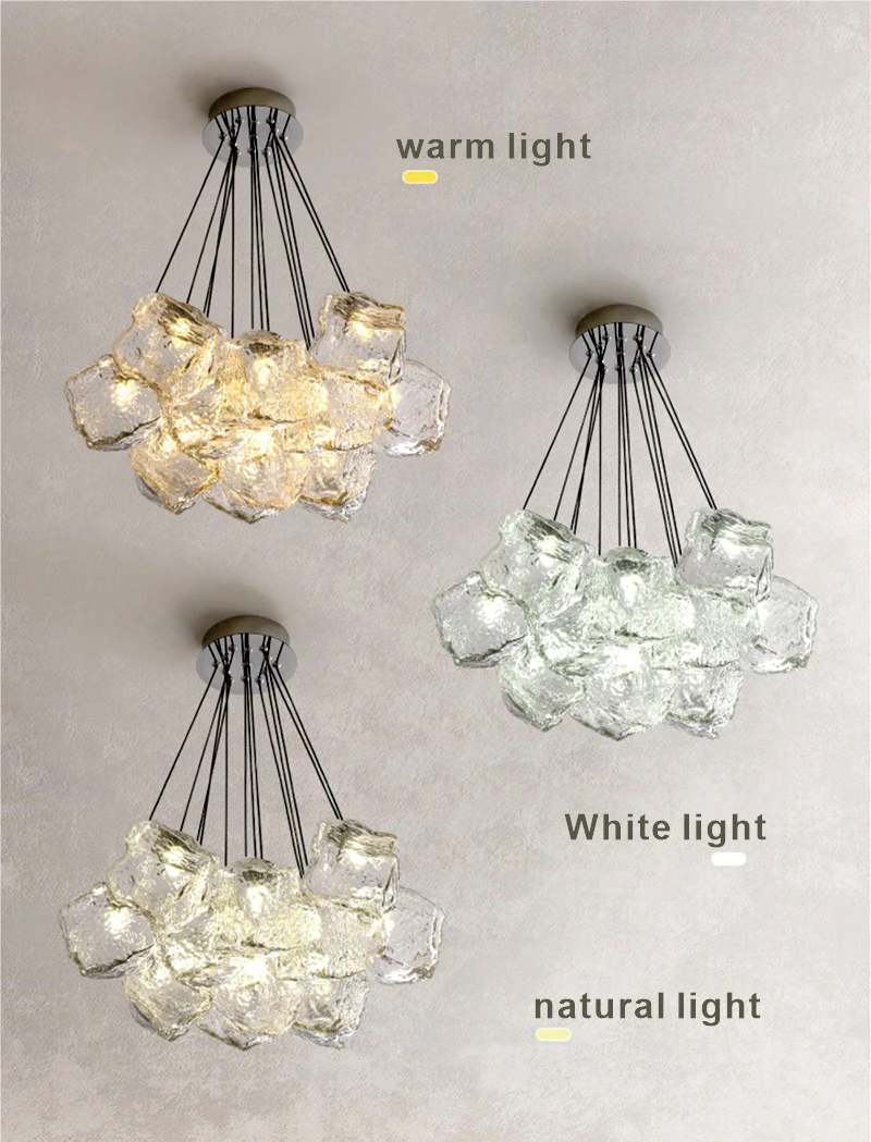 Modern Simple Chandeliers Ice Cube pendant light Parlor Hall Dining Room Bedroom Aisle Lamp Height Adjustabl Lighting Fixtures