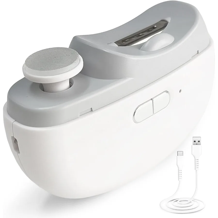 

Electric Automatic Nail Clipper for Baby Senior Adults 2 in 1 Rechargeable Cordless USB Battery Fingernail Trimmer and Polishin